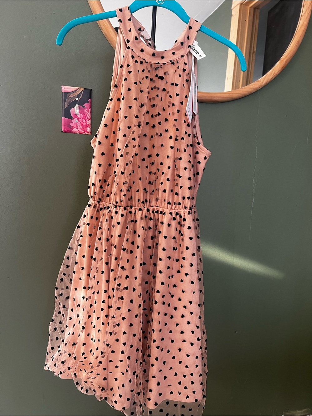 Girls' Pink Heart-Print Halter Midi Dress by Cat & Jack